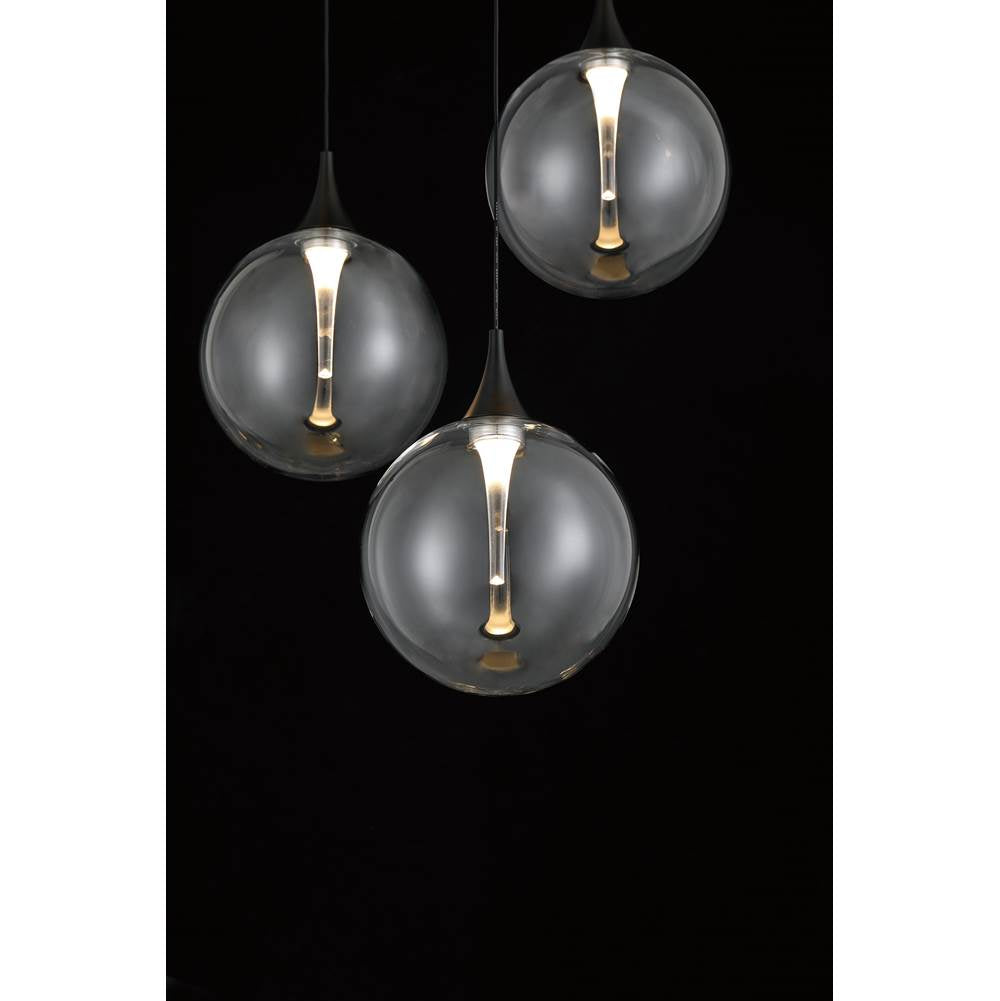 Eurofase 48929-011 Matte Black Iissa, Chandelier, 7-light, 21'', Matte Black, Clear Glass Image 3