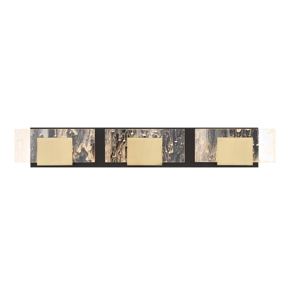 Eurofase 45346-019 Gold Black Mix Kasha, Vanity, 3lt, 28'', Gold-black Mix, Clear-white Acrylic Image 4