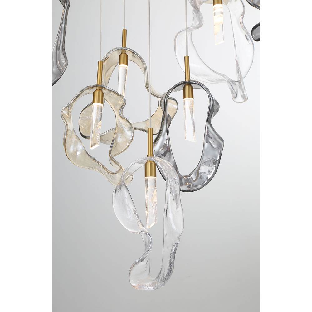 Eurofase 49238-013 Gold Norah, Chandelier, 26-light, 39'', Gold, Mixed Glass Image 1