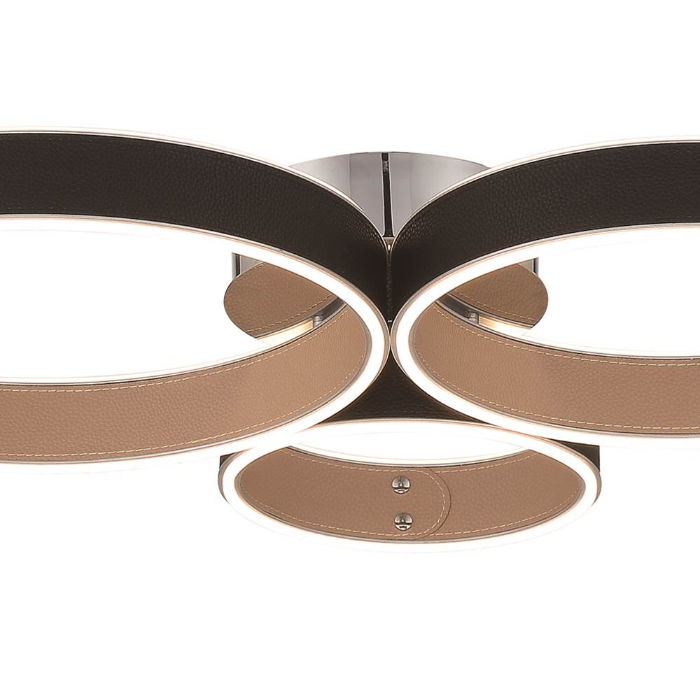 Eurofase 43894-017 Matte Black Verdura, Flush Mount, 25'', Matte Black, White Acrylic Image 1