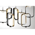 Eurofase 37079-017 Gold Black Mix Dagmar, Chandelier, 9-light, 33'', Gold-black Mix, Clear Glass Image 1