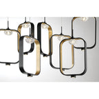 Eurofase 37079-017 Gold Black Mix Dagmar, Chandelier, 9-light, 33'', Gold-black Mix, Clear Glass Image 1