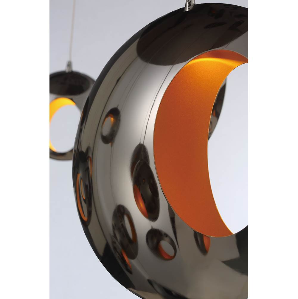 Eurofase 35909-019 Chrome Black Arlington, Pendant, 14'', Chrome Black, Gold Steel Image 3