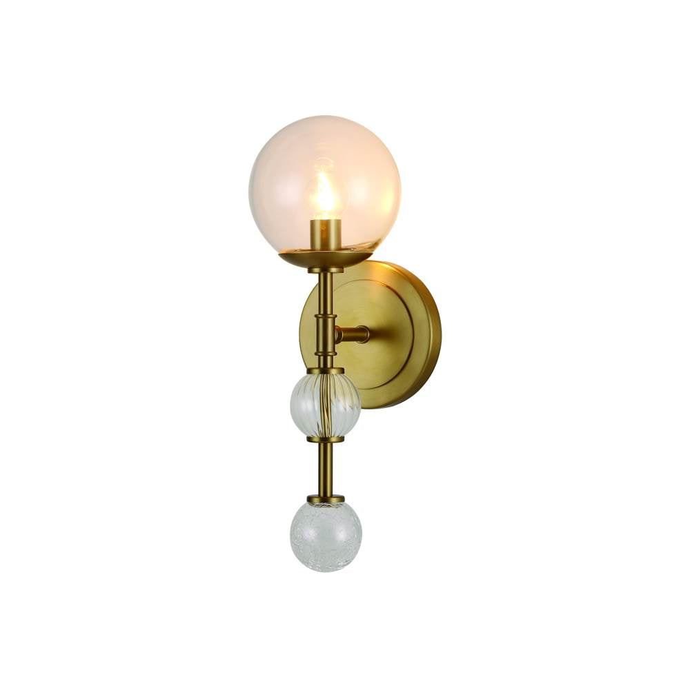 Eurofase 47358-010 Gold Traiton, Wall Sconce, 15'', Gold, Clear Glass Image 1