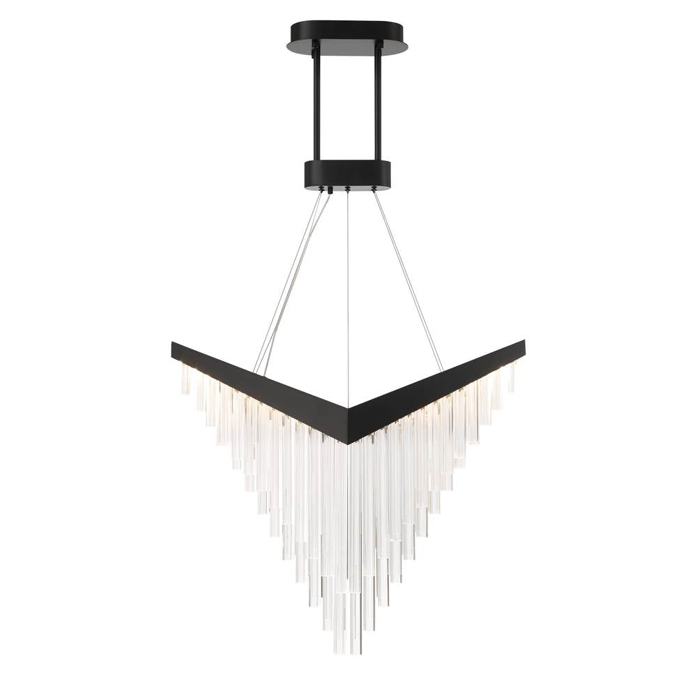 Eurofase Vivien, Chandelier, 32'', Matte Black, Crystalic Acrylic