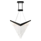 Eurofase Vivien, Chandelier, 32'', Matte Black, Crystalic Acrylic