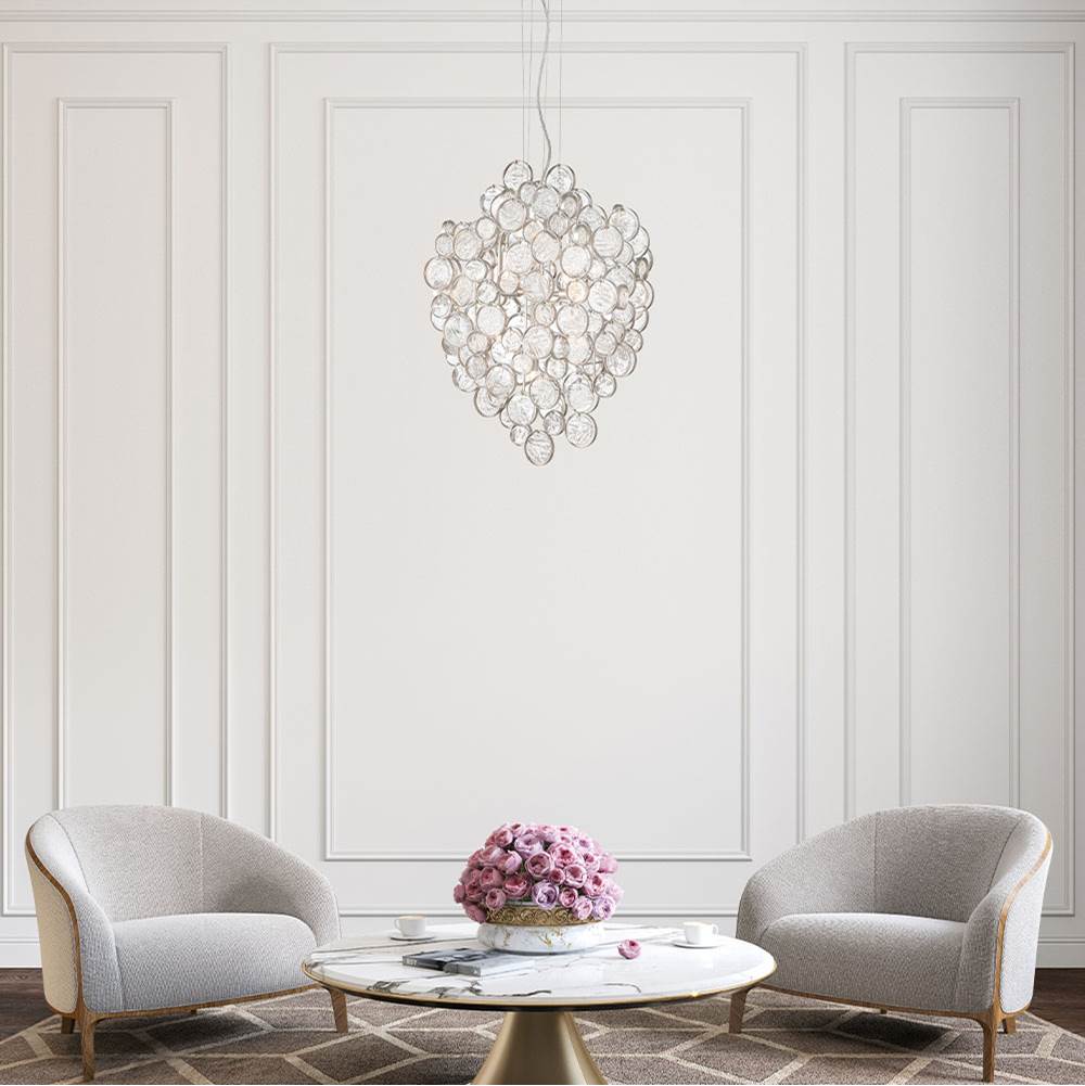 Eurofase Trento, Chandelier, 7-light, 25'', Chrome, Clear Glass