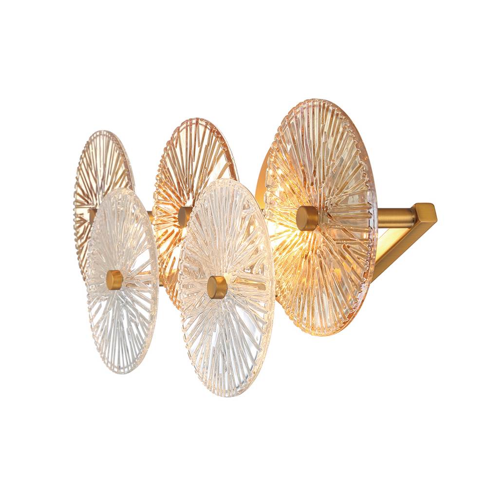 Eurofase Sue Anne Sue-anne, Vanity, 22'', Matte Gold, Clear-amber Glass