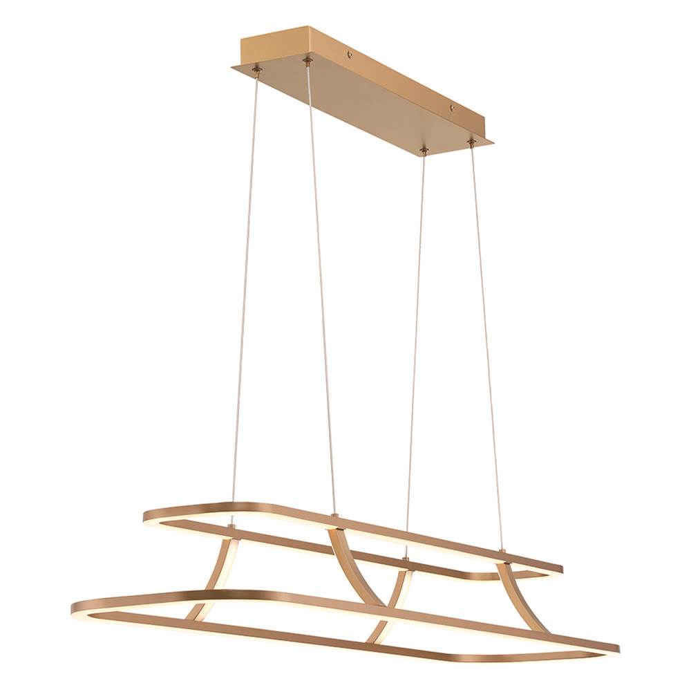 Eurofase 43877-027 Matte Gold Cadoux, Chandelier, 44'', Matte Gold, Clear Glass Image 3