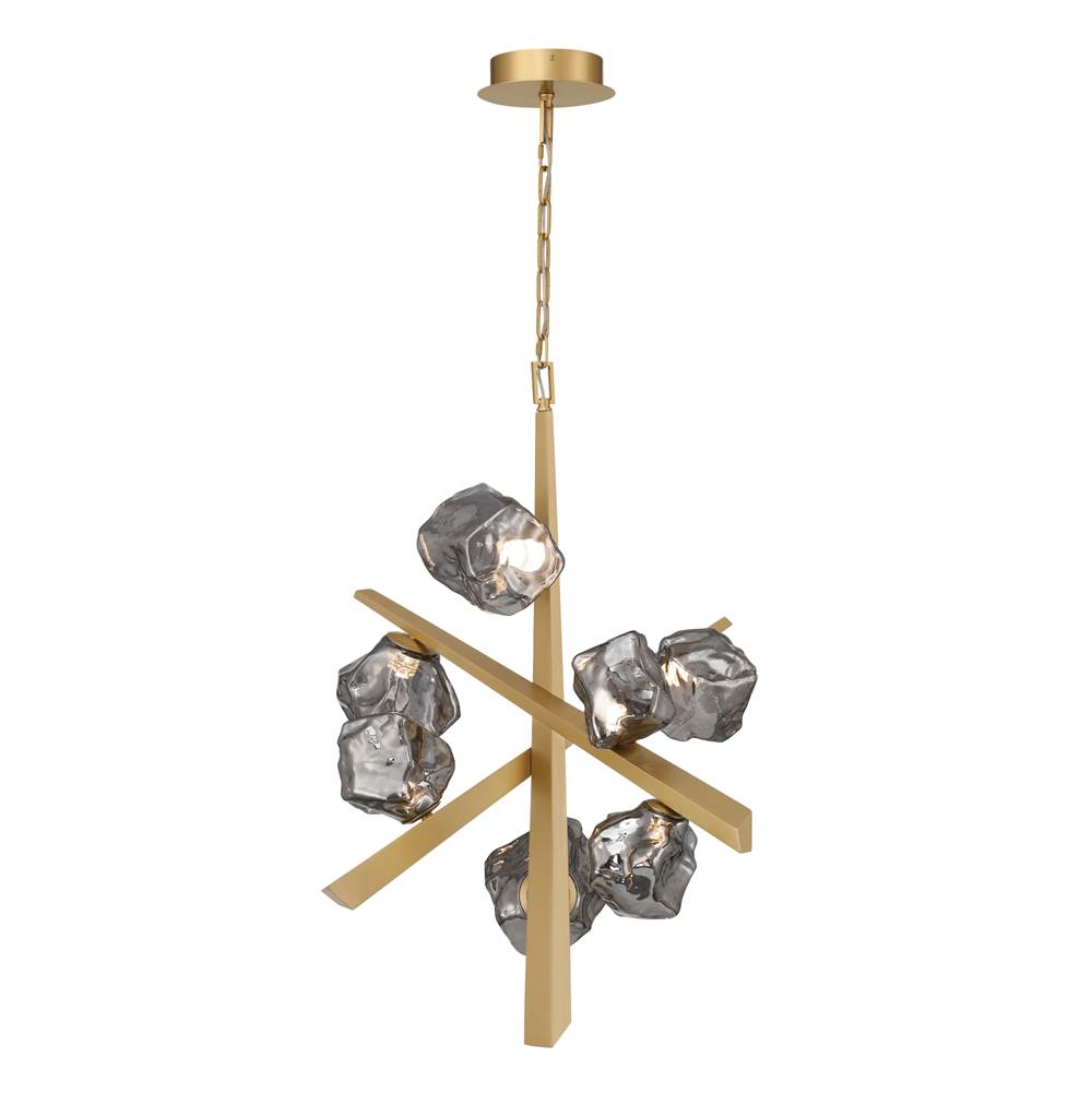 Eurofase Thorah, Chandelier, 7-light, 33'', Matte Gold, Smoked Glass