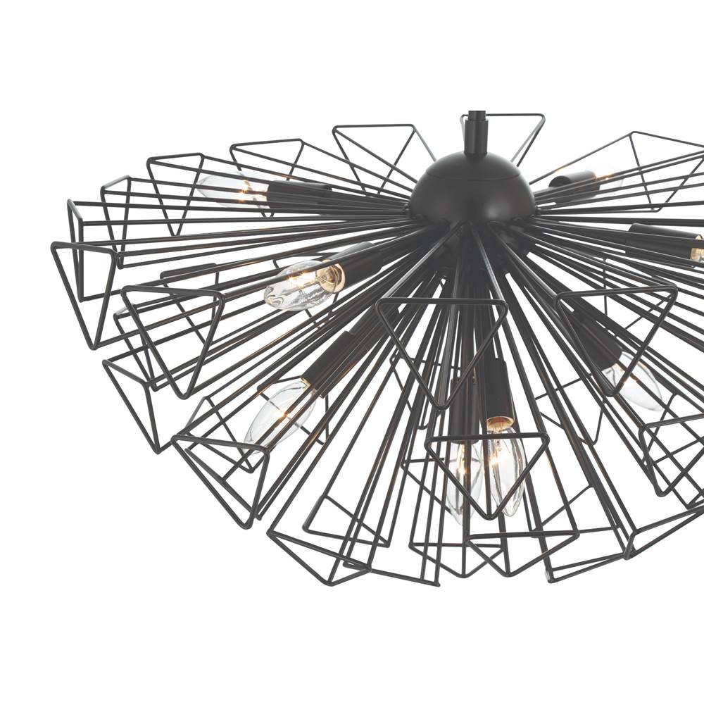 Eurofase 46762-016 Matte Black Dendelio, Chandelier , 9-light, 30'', Matte Black Image 8