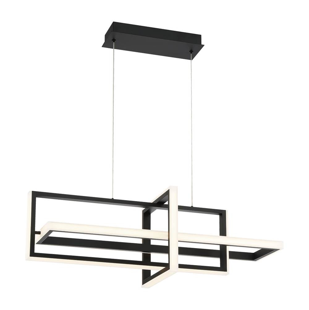 Eurofase 39323-019 Matte Black Bordo, Chandelier, 3-light, 38'', Matte Black, White Acrylic Image 4