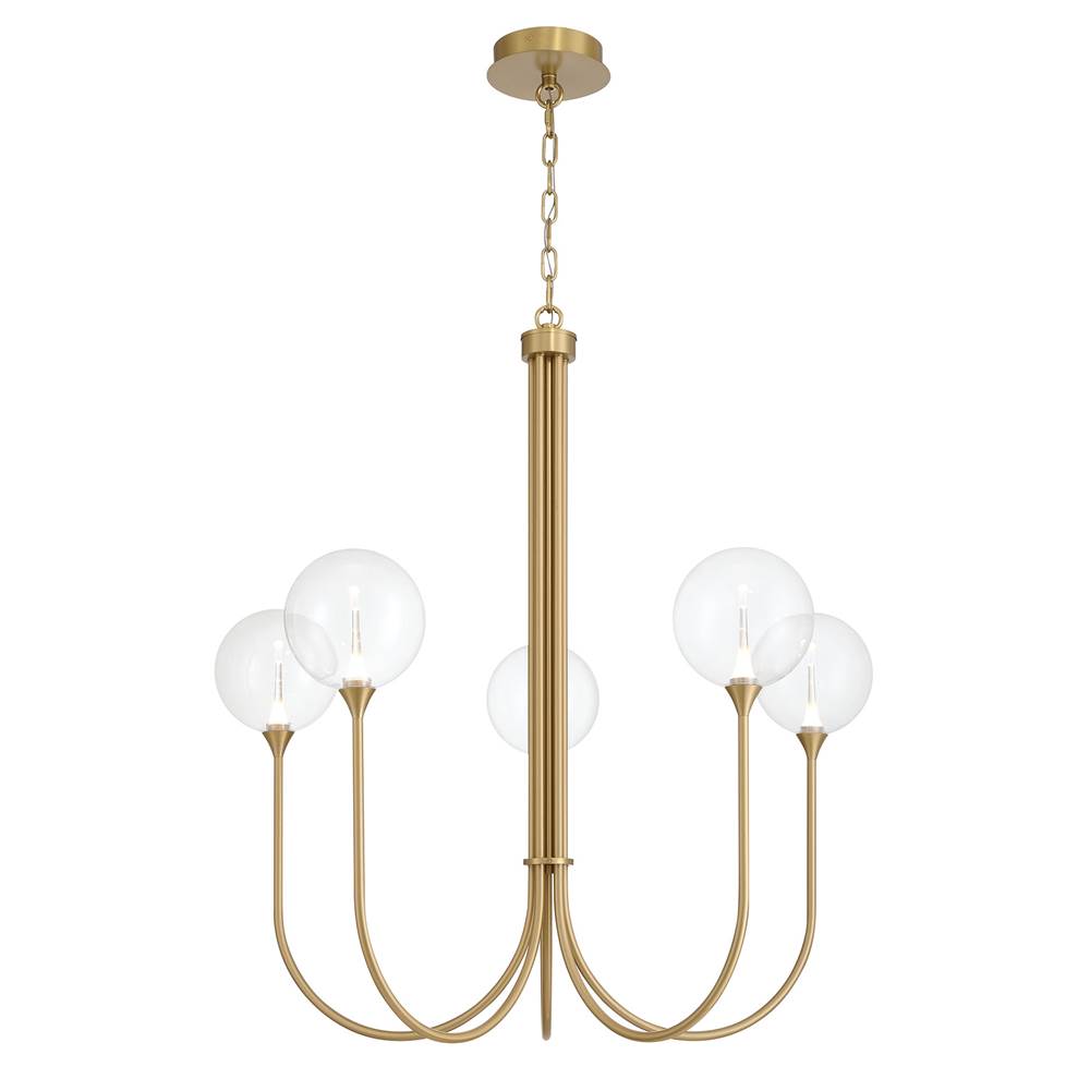 Eurofase 48922-012 Gold Iissa, Chandelier, 5-light, 34'', Gold, Clear Glass Image 2