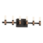 Eurofase 45237-010 Brass Black Mix Albany, Vanity, 6lt, 27'', Brass-black Mix, White Acrylic Image 2