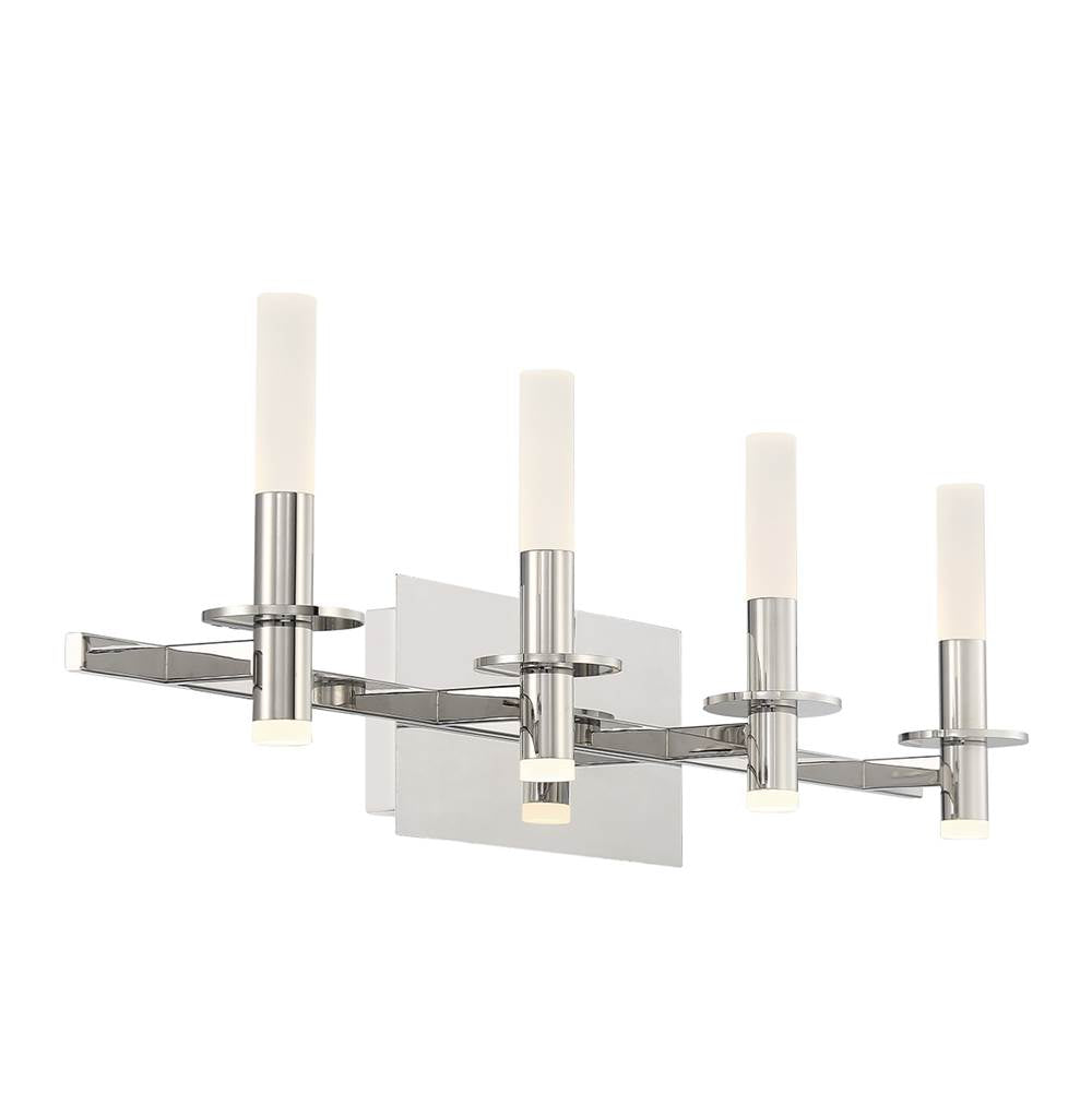 Eurofase 45235-023 Polished Nickel Torna, Vanity, 4lt, 36'', Polished Nickel, White Acrylic Image 1