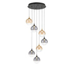Eurofase 48930-042 Gold Black Mix Iissa, Chandelier, 7-light, 21'', Gold-black Mix, Mixed Glass Image 2