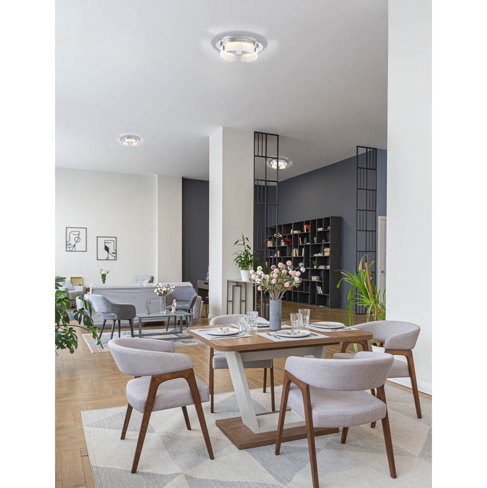 Eurofase Bria, Flush Mount, 15'', Chrome, White Acrylic