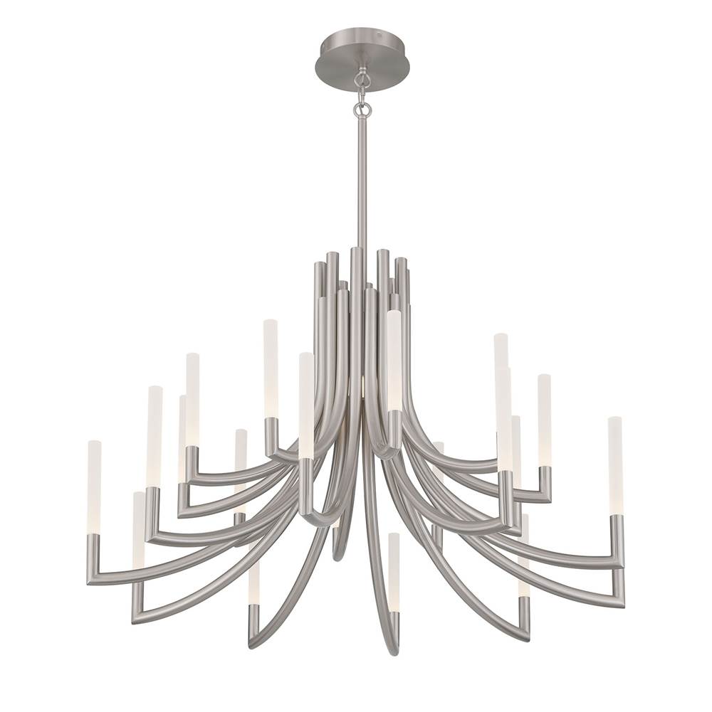 Eurofase 49012-026 Brushed Nickel Olette, Chandelier, 20-light, 42'', Brushed Nickel, Frosted Acrylic Image 5