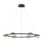 Eurofase 39308-016 Matte Black Circolo, Chandelier, 6-light, 36'', Matte Black, Clear Glass Image 3