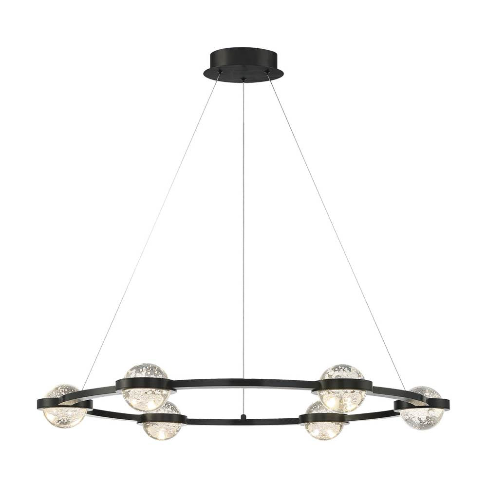 Eurofase 39308-016 Matte Black Circolo, Chandelier, 6-light, 36'', Matte Black, Clear Glass Image 3