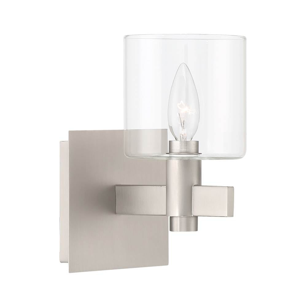 Eurofase 46811-028 Satin Nickel Decato, Wall Sconce, 9'', Satin Nickel, Clear Glass Image 1