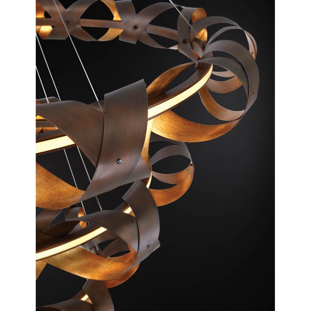 Eurofase 30082-014 Bronze Gold Mix Banderia, Chandelier, 3-light, 44'', Bronze-gold Mix, Bronze Glass Image 1