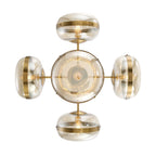 Eurofase 38129-018 Antique Brass Nottingham, Chandelier, 5-light, 28'', Antique Brass, Amber Glass Image 2
