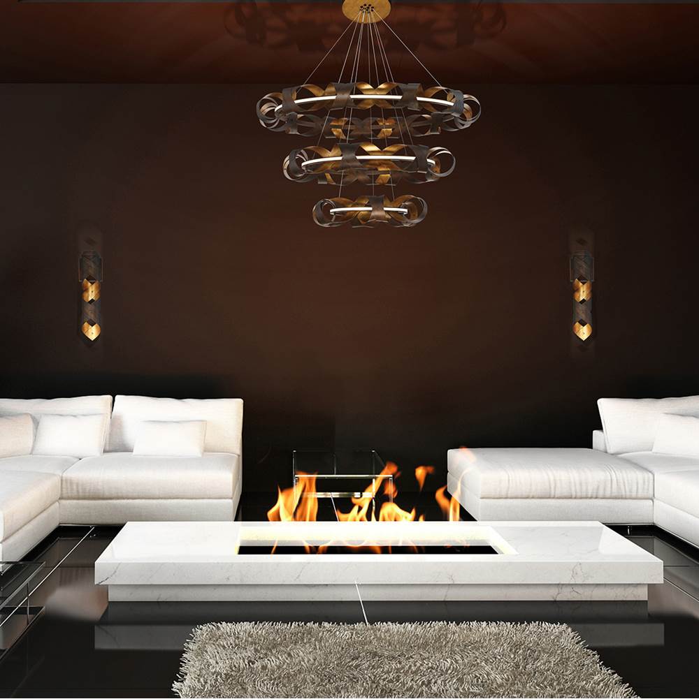 Eurofase 30082-014 Bronze Gold Mix Banderia, Chandelier, 3-light, 44'', Bronze-gold Mix, Bronze Glass Image 2