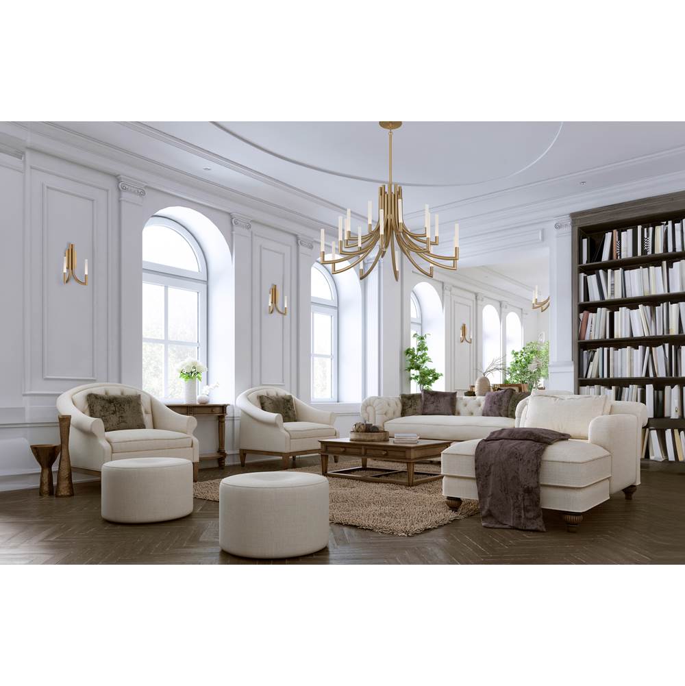 Eurofase 49012-019 Gold Olette, Chandelier, 20-light, 42'', Gold, Frosted Acrylic Image 3