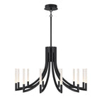 Eurofase 49011-036 Matte Black Olette, Chandelier, 12-light, 36'', Matte Black, Frosted Acrylic Image 3