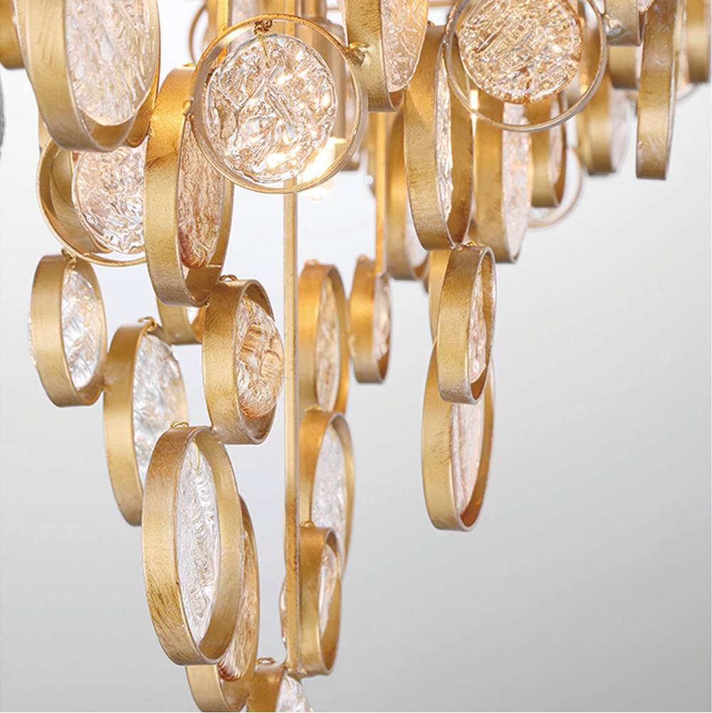 Eurofase Trento, Chandelier, 12-light, 40'', Gold, Amber Glass