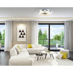 Eurofase 31798-013 Chrome Bria, Flush Mount, 11'', Chrome, White Acrylic Image 2
