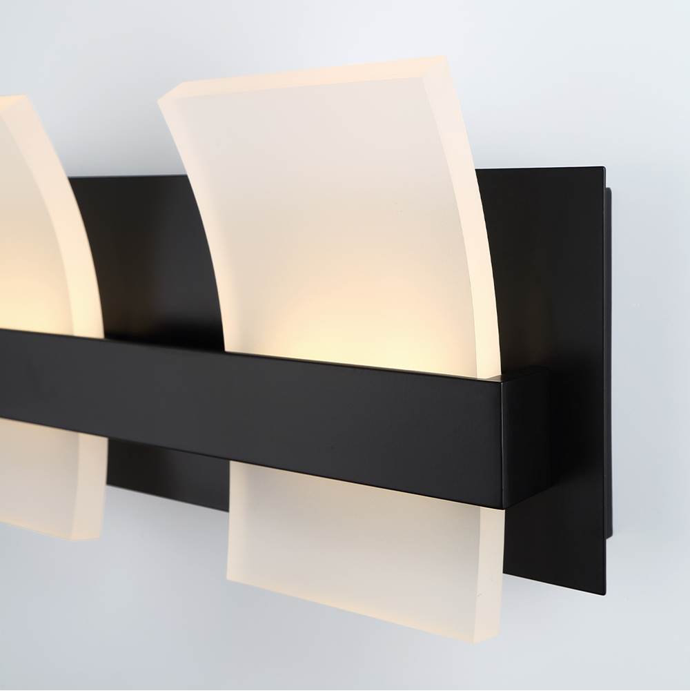 Eurofase 35655-028 Matte Black Cambridge, Vanity, 3lt, 21'', Matte Black, White Acrylic Image 3