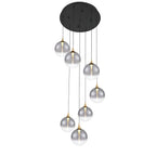 Eurofase 48928-021 Gold Iissa, Chandelier, 7-light, 21'', Gold, Smoked Glass Image 2