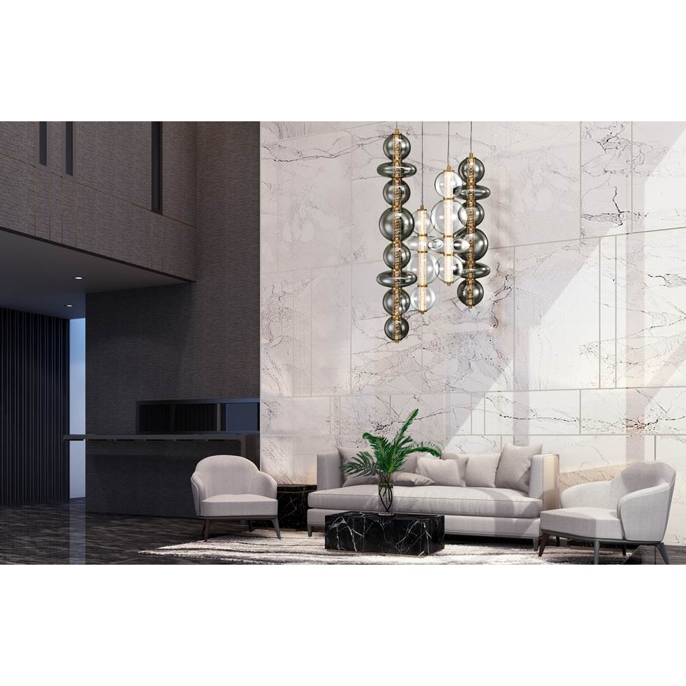 Eurofase 48960-014 Gold Atomo, Chandelier, 4-light, 50'', Gold, Mixed Glass Image 2