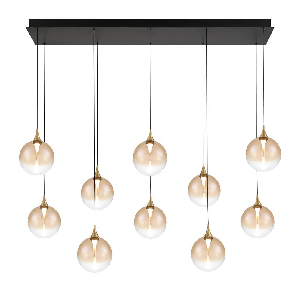 Eurofase 48932-035 Gold Iissa, Chandelier, 10-light, 47'', Gold, Amber Glass Image 5