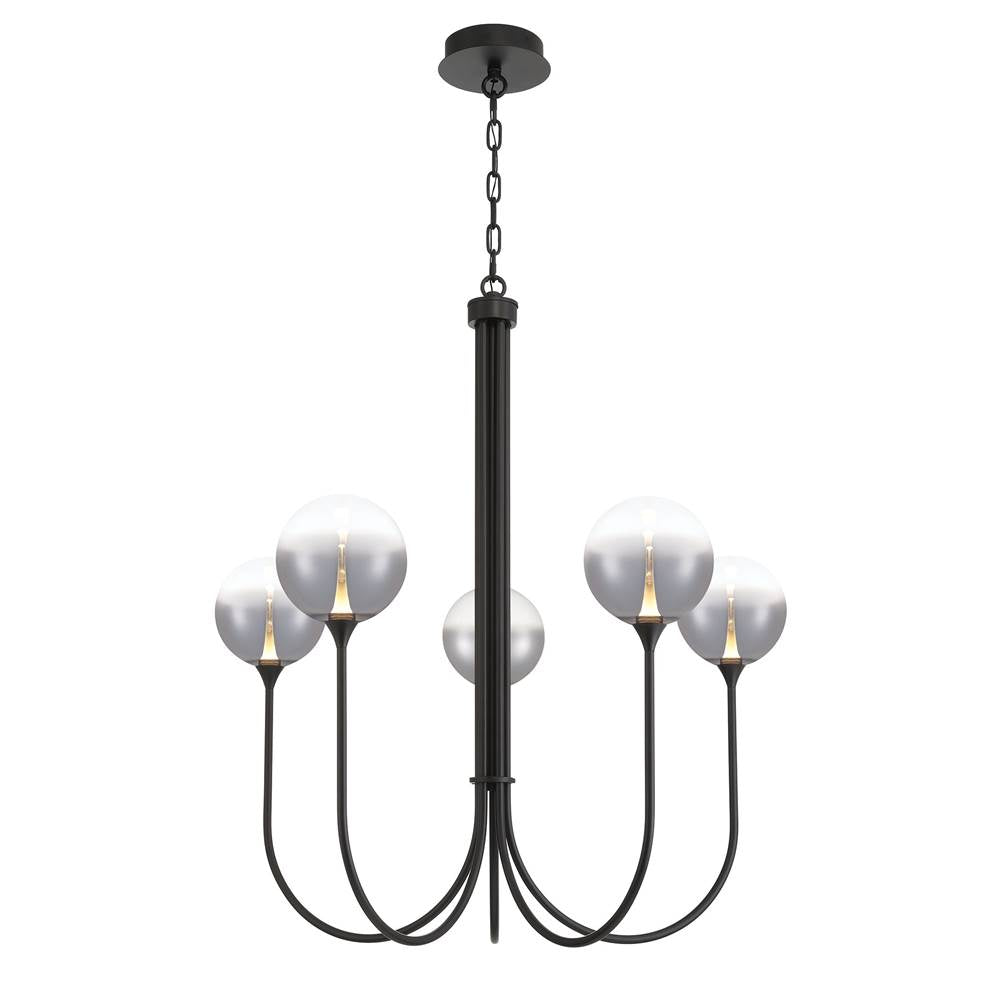 Eurofase 48923-026 Matte Black Iissa, Chandelier, 5-light, 34'', Matte Black, Smoked Glass Image 3