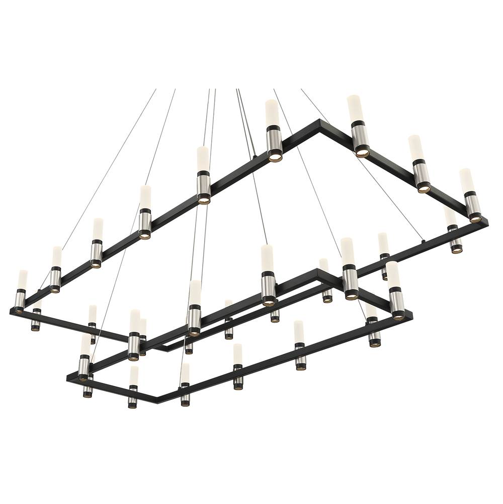 Eurofase 37048-013 Satin Nickel Black Mix Altamont, Chandelier, 18-light, 52'', Satin Nickel-black Mix, White Acrylic Image 1