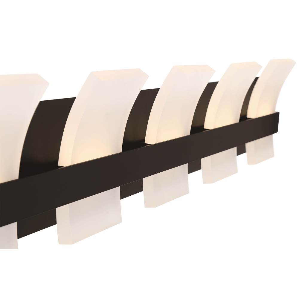 Eurofase Cambridge, Vanity, 5lt, 36'', Matte Black, White Acrylic