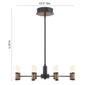 Eurofase 46352-019 Brass Black Mix Albany, Chandelier, 8-light, 24'', Brass-black Mix, White Acrylic Image 1