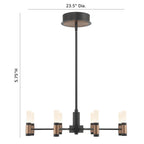 Eurofase 46352-019 Brass Black Mix Albany, Chandelier, 8-light, 24'', Brass-black Mix, White Acrylic Image 1