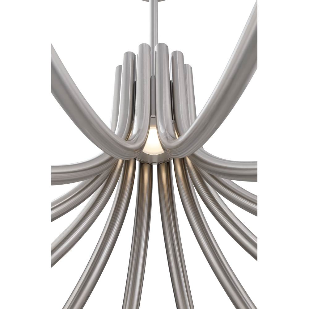 Eurofase 49011-029 Brushed Nickel Olette, Chandelier, 12-light, 36'', Brushed Nickel, Frosted Acrylic Image 4