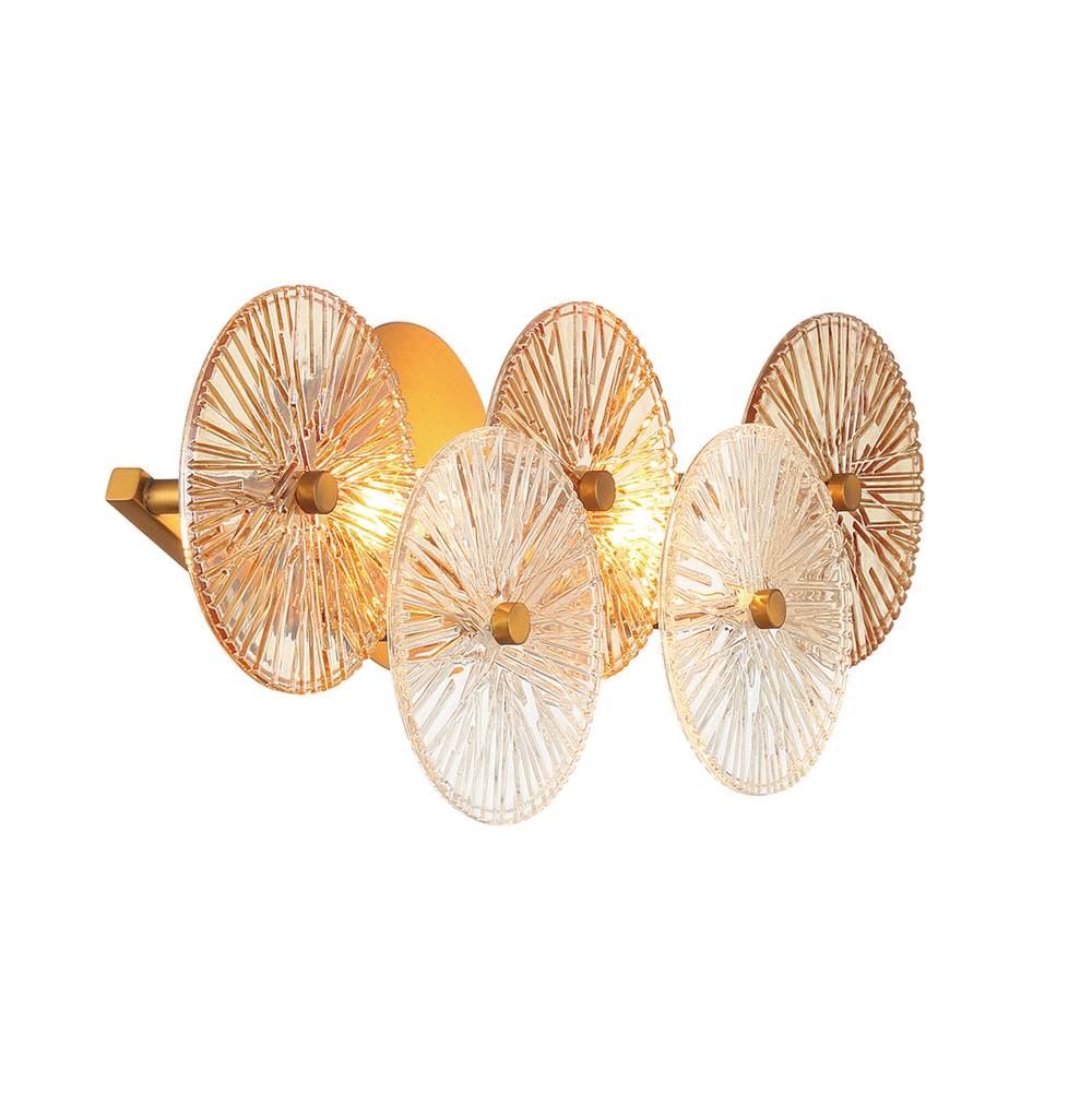 Eurofase 45700-019 Matte Gold Sue-anne, Vanity, 22'', Matte Gold, Clear-amber Glass Image 2