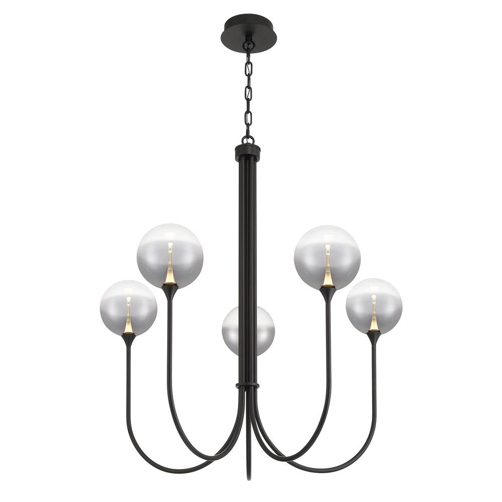 Eurofase 48923-026 Matte Black Iissa, Chandelier, 5-light, 34'', Matte Black, Smoked Glass Image 1