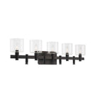 Eurofase 46813-015 Matte Black Decato, Vanity, 5lt, 38'', Matte Black, Clear Glass Image 2