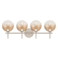 Eurofase 48917-032 Satin Nickel Iissa, Vanity, 4lt, Satin Nickel, Amber Glass Image 1