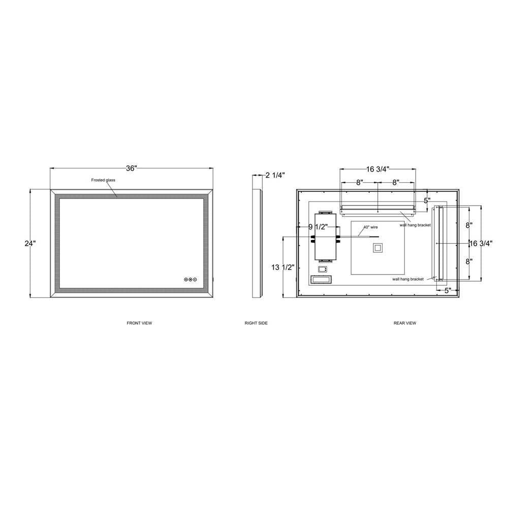 Eurofase Artell, Mirror , 24'' X 36'', Brushed Black