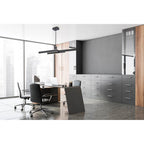 Eurofase 37064-013 Matte Black Cameno, Chandelier, 45'', Matte Black, White Acrylic Image 2