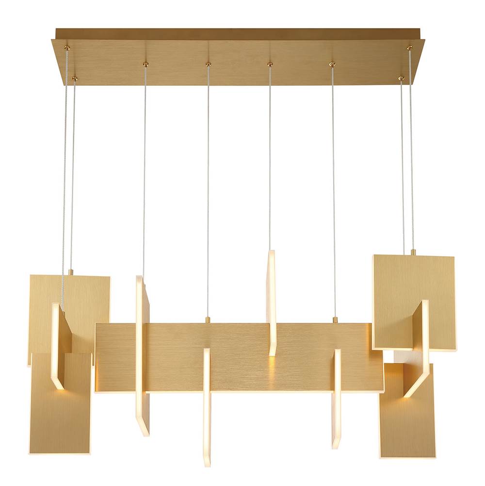 Eurofase 38044-014 Brushed Gold Coburg, Chandelier , 3-light, 42'', Brushed Gold Image 2