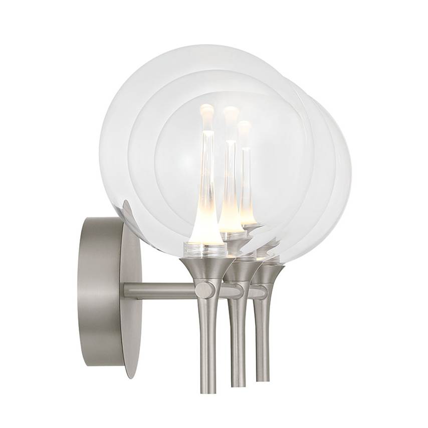 Eurofase 48914-017 Satin Nickel Iissa, Vanity, 3lt, Satin Nickel, Clear Glass Image 4